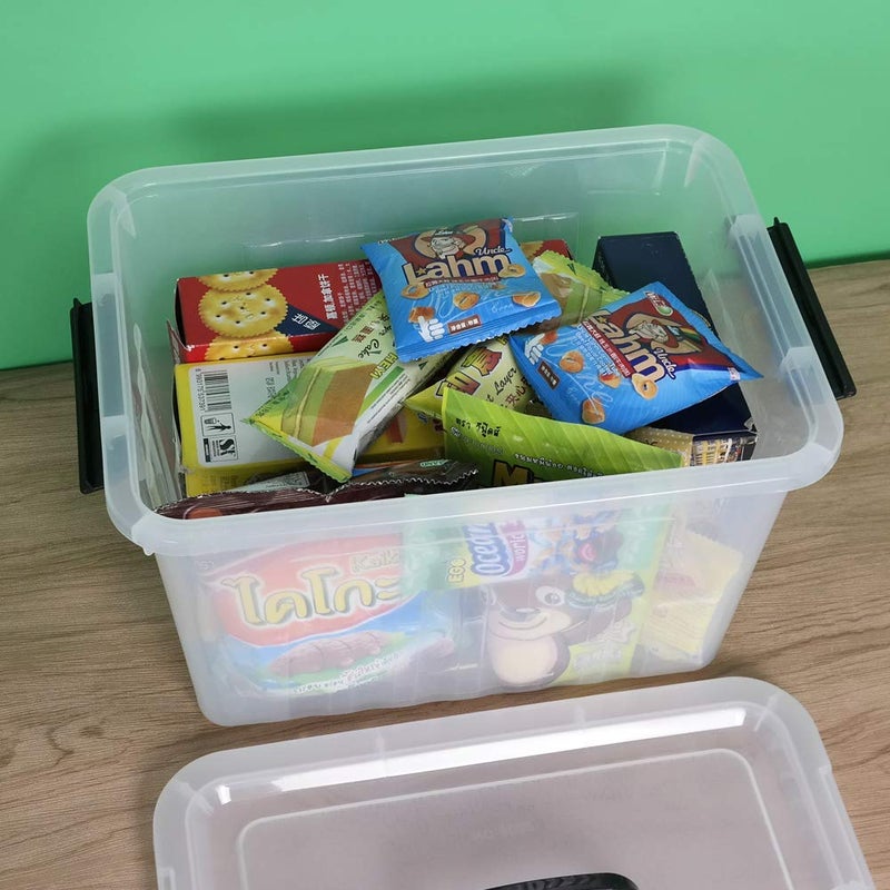 Ramddy 12 Quart Clear Storage Box with Lid and Black Latches, 1 Pack - Image 4
